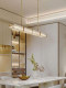 Italian-Style Light Luxury Restaurant Chandelier, Post-Modern Minimalist Designer High-End Bar Counter Creative and Unique Linear Strip Light Fixture
