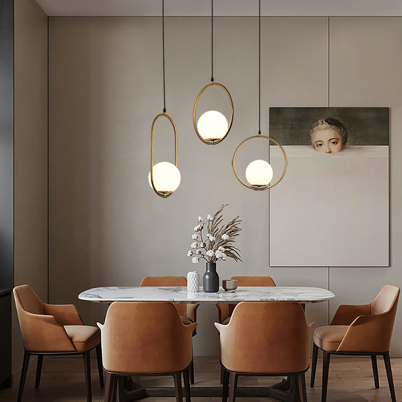 Postmodern light lavish bedroom with small hanging light dining room minimalist personality creative floating window bar headboard Nordic long line lamps