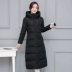 Áo khoác dài chống mùa dài đến đầu gối phiên bản Hàn Quốc thời trang mới Slim mỏng size lớn dày cotton xuống quần áo nữ áo phao béo hàn quốc Bông