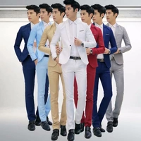 Bộ đồ nam giới trẻ trung Hàn Quốc Slim bộ đồ nhỏ hai mảnh dành cho sinh viên vest nam đẹp