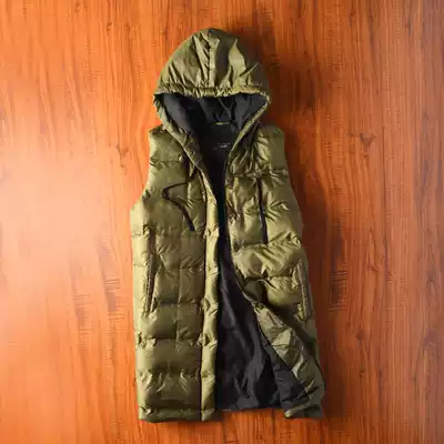 Spain Z * outer wear cotton vest women's winter warm lightweight thickened medium and long version hooded sleeveless medium and long cotton jacket