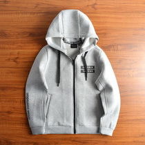 Hat detachable spring new sweatshirt women solid color hooded letter long sleeve zipper cardigan baseball jacket