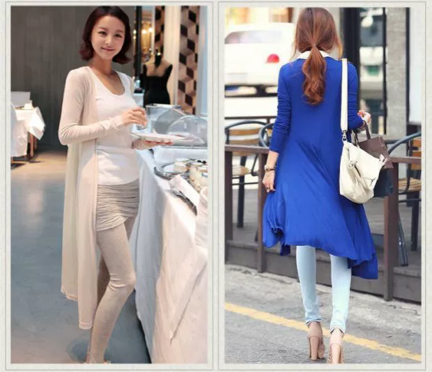 Mùa xuân và mùa hè của phụ nữ kích thước lớn áo khoác mỏng phần dài modal áo choàng cotton cotton dài tay áo chống nắng quần áo điều hòa không khí áo sơ mi thủy triều