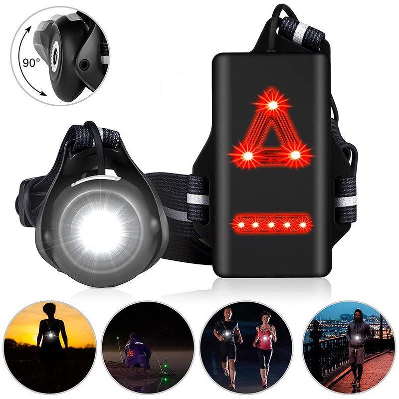 Night riding lighting flashlight waterproof sports mountaineering night running light LED signal light warning light ultra-light running chest light