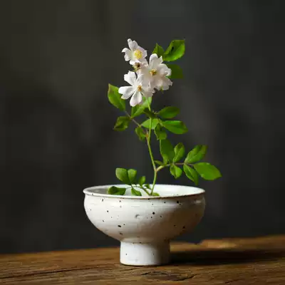 Fanyue Jingdezhen coarse pottery simple handmade flower arrangement tea ceremony accessories retro dried fruit snack plate