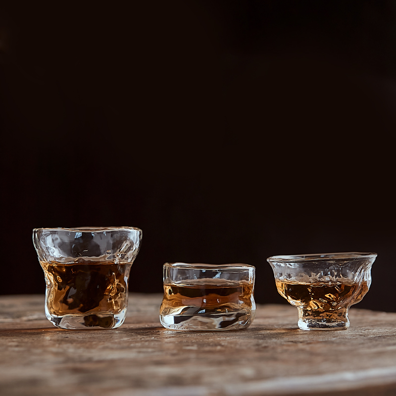 Van Please Glass Tea Cup Tea Tea Master's Cup Tasting Cup Li Zi Lacquer Day Style Kung Fu Small Tea Bowl Personal Single Cup Folk-Taobao