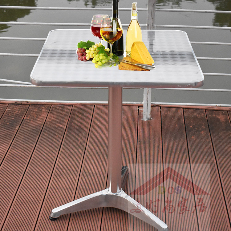Square Bar Table Aluminum Alloy Bar Table Minimalist Modern Bar Small Table High Foot Exhibition Metal Aluminum Removable table