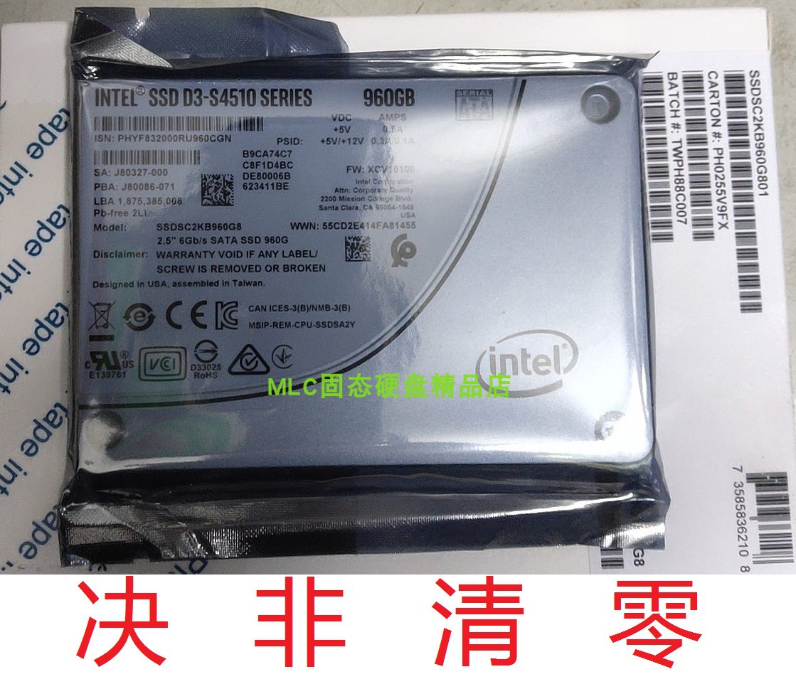 Intel IntelS4510 S4520 240G 480G 960G Solid State Drive S4500 SSD sata