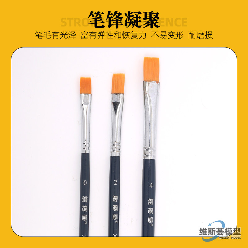榭得堂水彩笔860 模型上色笔丙烯画笔油画笔方头尼龙毛平头笔排笔