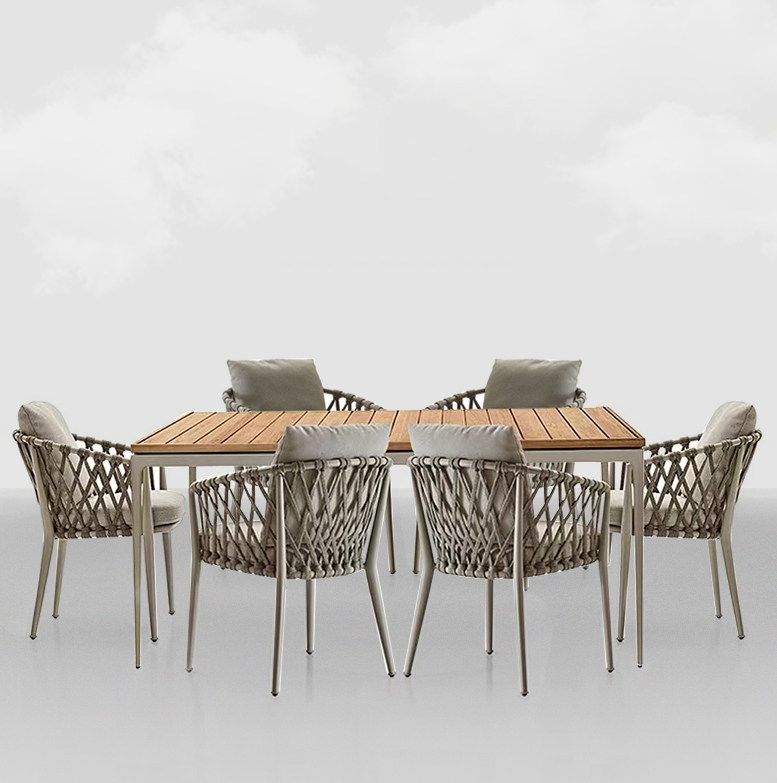 OUTDOOR TABLE AND CHAIRS CASUAL PATIO BALCONY TABLE AND CHAIRS COMBINATION OUTDOOR TERRACE GARDEN SUN PROTECTION WATERPROOF RATTAN CHAIR NORDIC FURNITURE