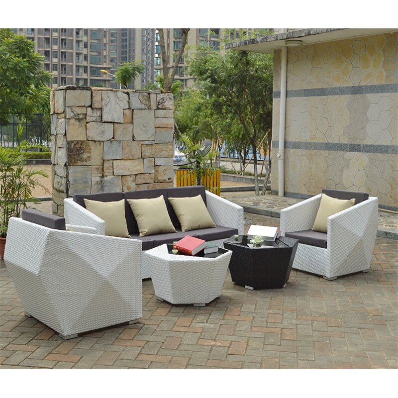 Outdoor sofa balcony courtyard garden rattan combination creative rattan art modern leisure rattan chair bamboo rattan sofa furniture