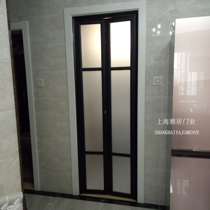 Shanghai no lower rail silent folding door indoor kitchen open partition hanging rail bathroom balcony door customization