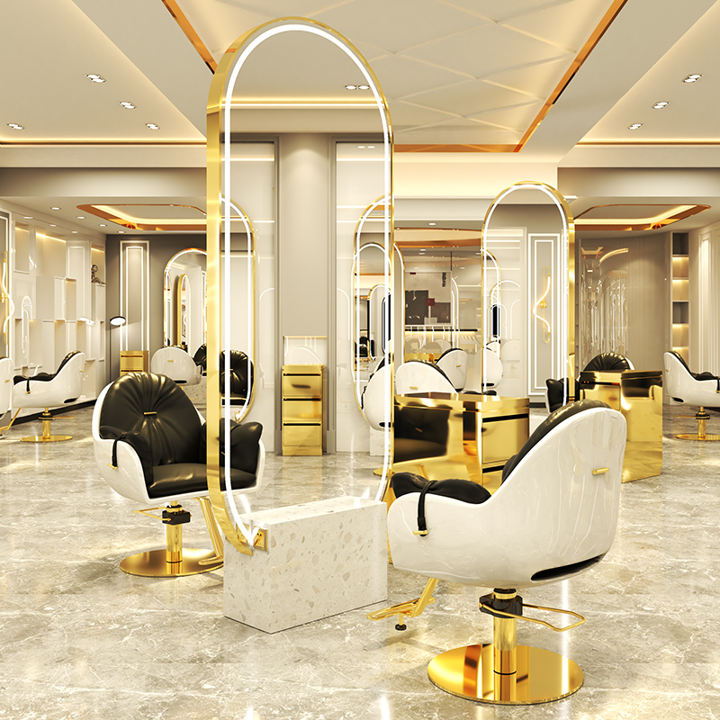 Hairdresshop Double sided mirror Desk Hair Salon Special Tide Net Red Full-body Mirror Floor Mirror Beauty Hair mirror bronzed cut and haircut mirror