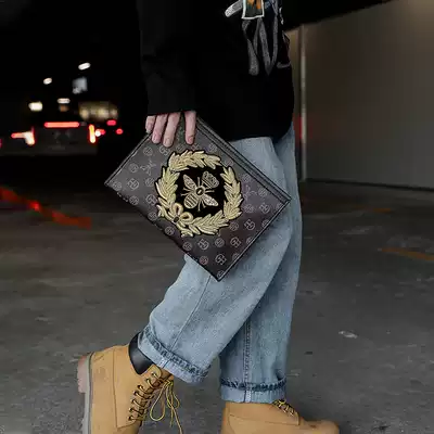 Hong Kong classic men's clutch bag new men's bag envelope business clutch bag iPad bag package tide