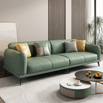 Office sofa tea table combination suits Italian minimalist genuine leather trio bit business guest reception minimalist modern