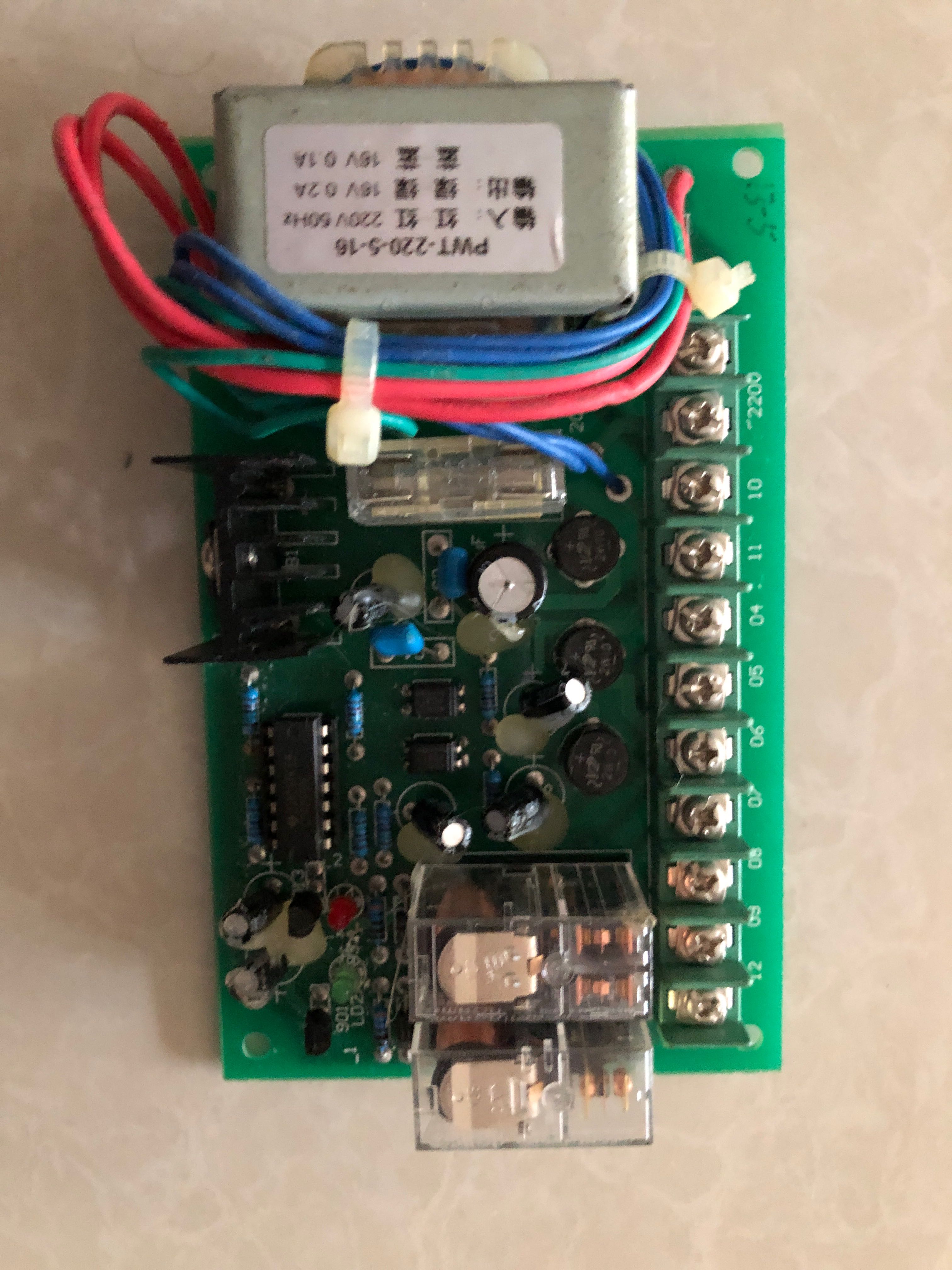 The control board for the wee boiler