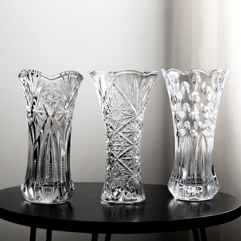 Transparent glass vase ornament hydroponic rich bamboo lily dried flower fresh flower arrangement Nordic family living room decoration vase