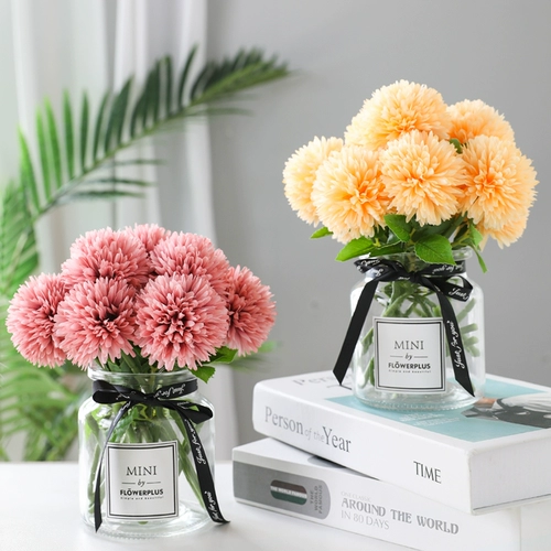 Симуляция вышивка цветы розовая букет гостиная столовая столовая столик цветочные бутылки декоративные высушенные цветочные фальшивые цветочные композиции, домашняя мебель