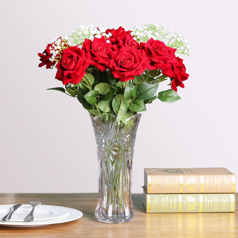 Full Star Emulation Rose Flower Living-room Interior Decoration Dry Flowers Fake Floral Silk Flower flower vase Valentine's Valentine's Day bouquet