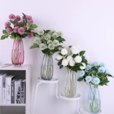 Ваза из стекла прозрачных украшений сухой цветочный цветок розовый цветок