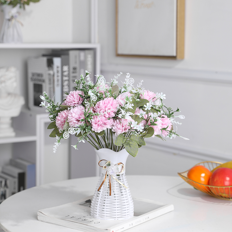 Emulated embroidered ball flower suit rose bouquet living-room decoration table dry flower fake flower flower arrangement art swing piece home furnishing-Taobao