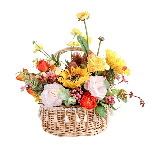 Подсолнечная корзина для цветочной корзины Тенгцзянь Цветок и Цветок Баскетбол псевдо -блюдо для украшения корзины гостиная