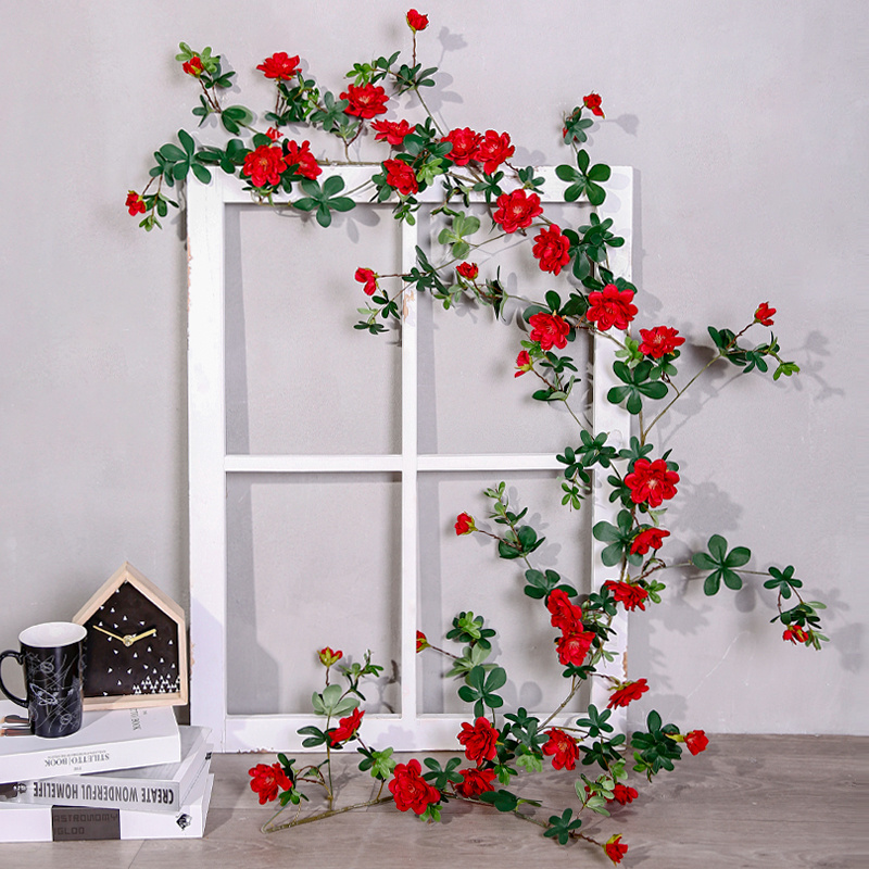 Simulation decorative flower vine fake flower rattan plastic vine plant living room wall air conditioning water pipe winding to block flowers