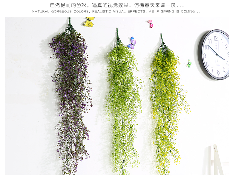 Mô phỏng chuông vàng treo hoa trang trí hoa giả mây hoa nhựa cây nho treo tường treo giỏ cây xanh trong nhà - Hoa nhân tạo / Cây / Trái cây cây giả đẹp