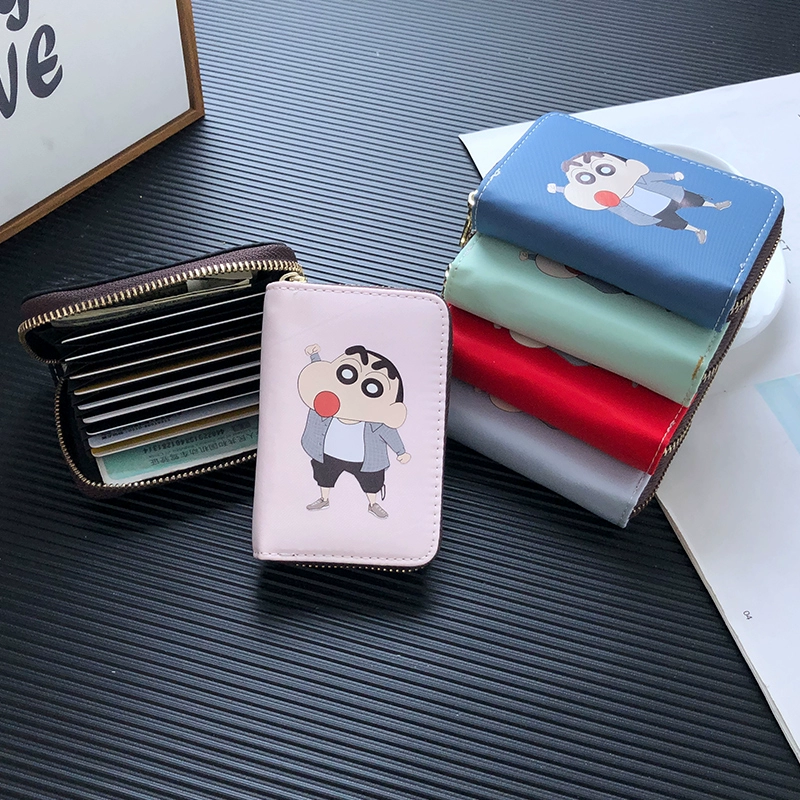 Crayon Xiaoxin Cartoon Card Bag Organ Ví ngắn và dễ thương Thẻ ngân hàng Case ID Coin Purse Bàn chải chống trộm - Chủ thẻ