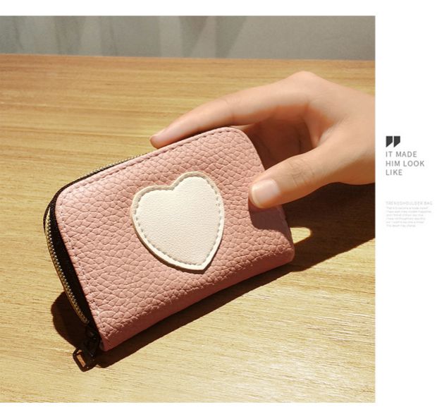 Cô gái trái tim ins coin ví túi thẻ gói một túi nữ Hàn Quốc dễ thương cá tính mini túi vuông túi ví nam lv