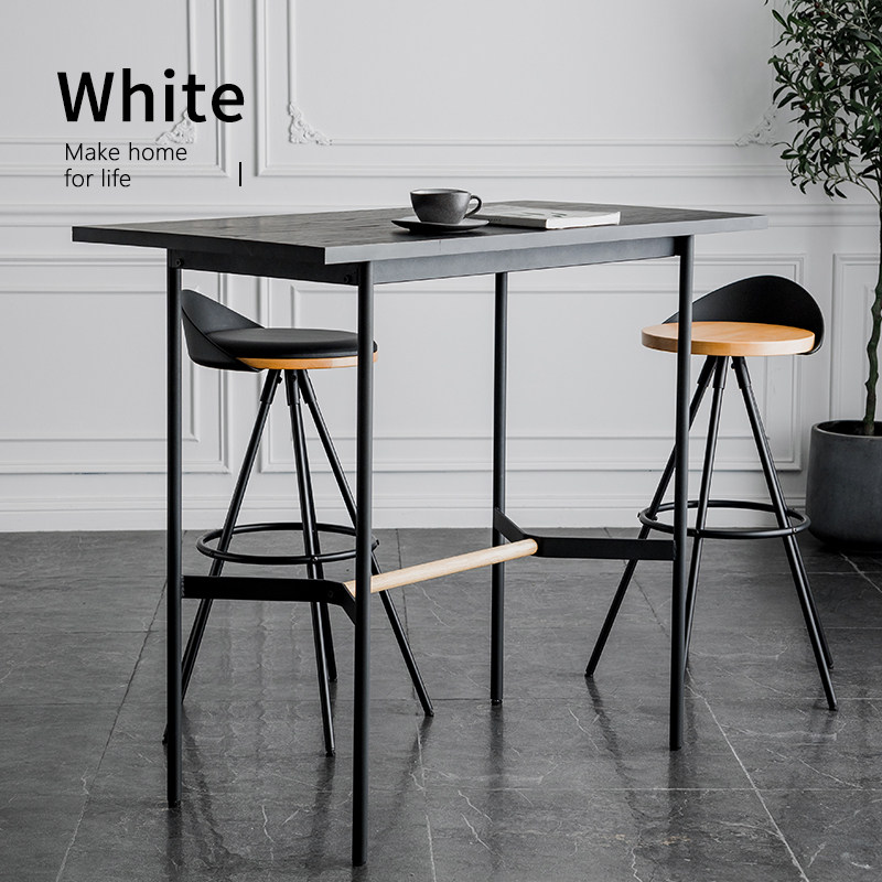Nordic home small apartment wall bar table loft industrial style bar table and chair combination iron rectangular table