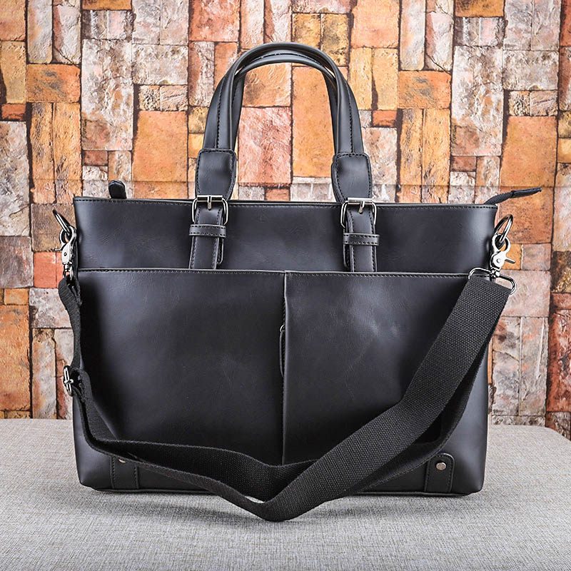 New business casual men's bag retro briefcase Korean version of men's Hand bag shoulder oblique Tide Original design