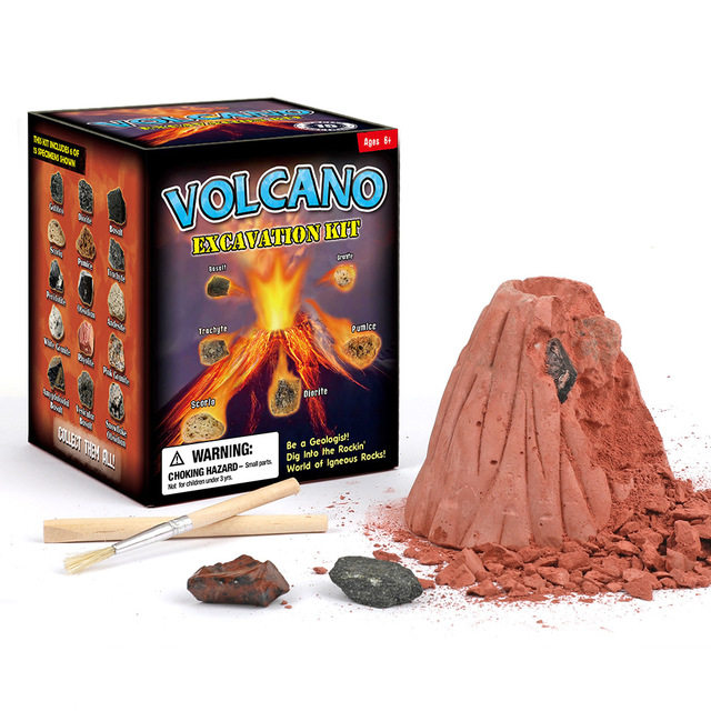 Volcano digging treasure blind box children's archaeological excavation ore raw stone natural stone handmade scientific educational model toy