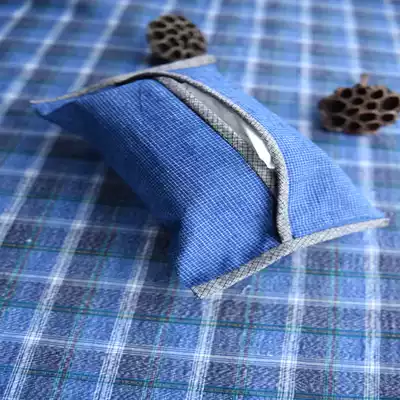 Chongming homespun old cloth hand-woven coarse cloth handmade toilet paper box Tea ceremony retro storage box tissue box tissue cover