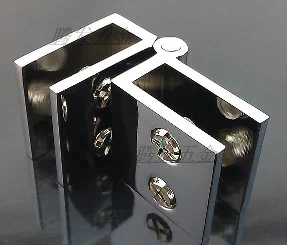 Pure copper glass clip 90 degree double door glass hinge cabinet door glass hinge bar cabinet door hinge 5-8mm