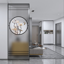 New Chinese-style art glass living room entry screen partition double-sided frosted light-transmitting entry entrance wall custom round