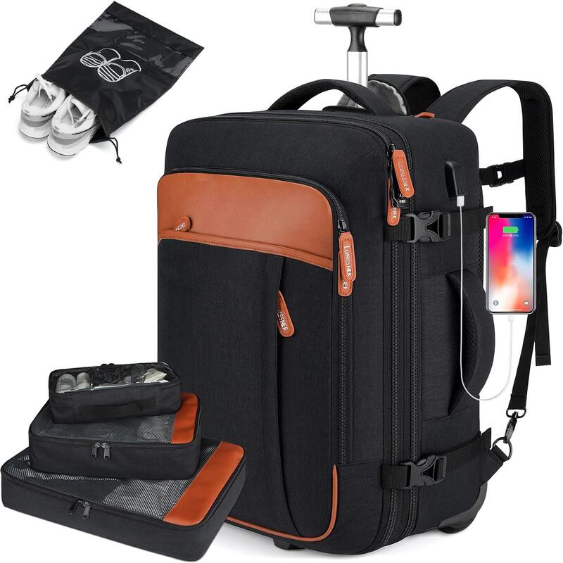Trolley Suitcase, Multifunctional Travel Double Backpack, Boarding Code Luggage, Multifunctional Backpack for Male and Female Students 20inch