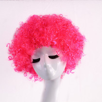 Curly hair explosion head wig funny clown headgear play funny props colorful solid color wig set kindergarten performance