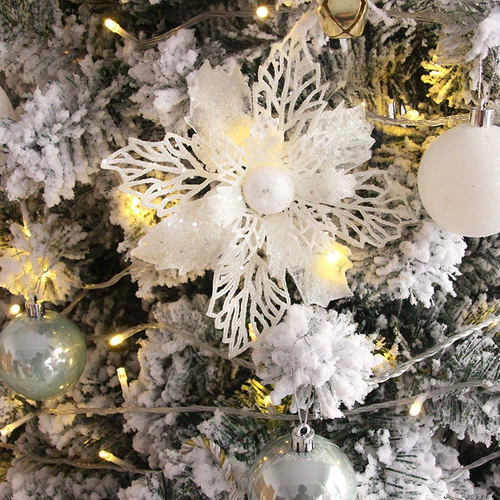 2023 Новый рождественский дом на дереве упаковка Рождественское украшение 1,5/1,8 метра плотных светящихся белых бархатных деревьев