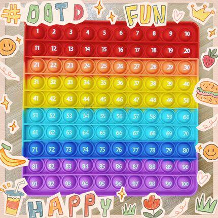 Rainbow press-by-You children's silicone puzzle popit toy fingersBubble thinking chess decompression and decompression artifact