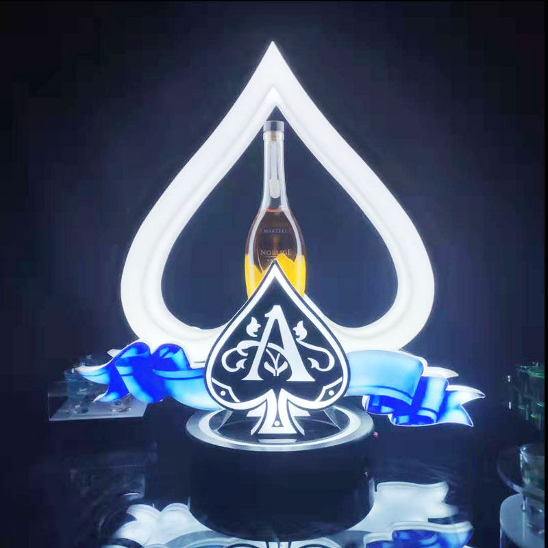 Bar Ocean wine Show KTV champagne Racks Night Led Wine Cabinet Acrylic Black Peach A Luminous Wine Base