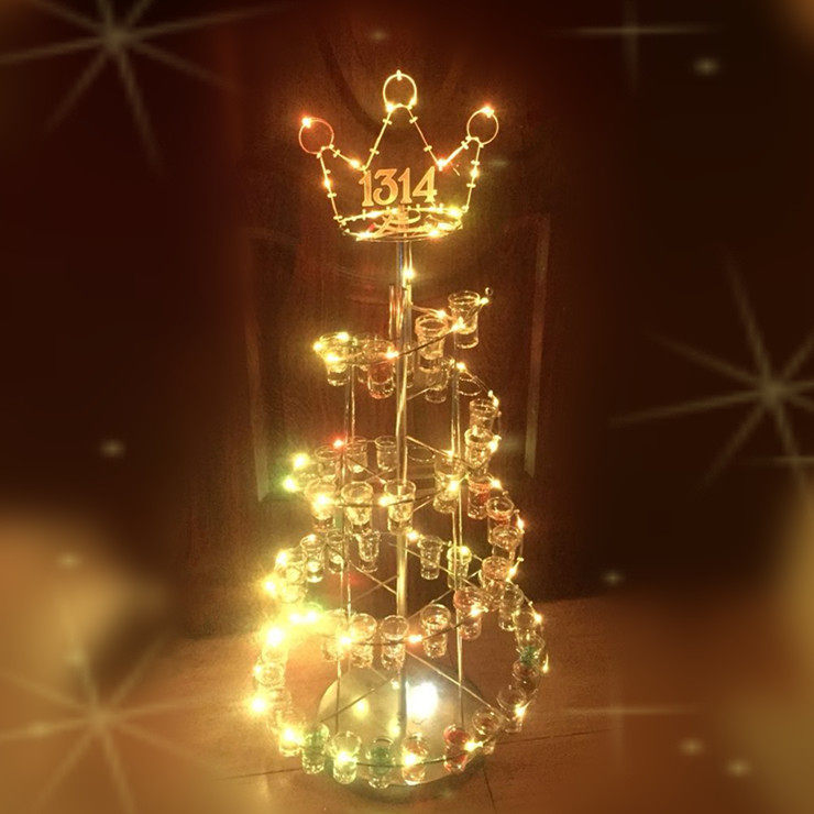 Factory Outlet 1314 Spiral Bar KTV Iron Colorful Cocktail Cup Holder Luminous Bullet Cup Holder Wine Holder