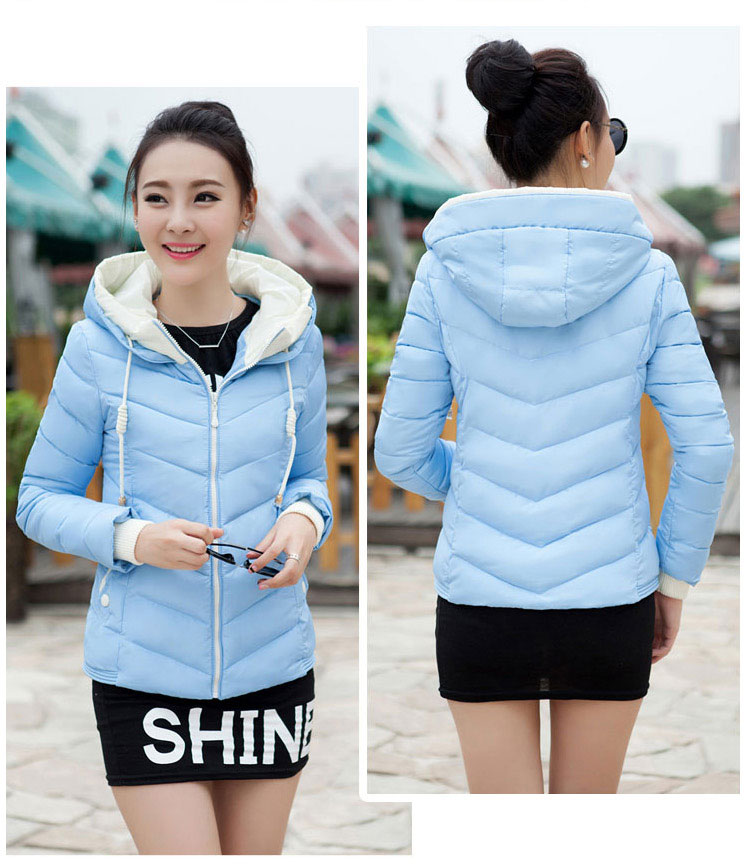 Áo cotton trắng nữ ngắn phiên bản Hàn Quốc của áo khoác mỏng che khuyết điểm hoang dã áo khoác trùm đầu dày áo khoác cotton chống mùa khuyến mãi - Bông áo phao nữ dáng dài siêu nhẹ
