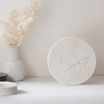 Nordic Light Lavish Style Marble Cup Mat Creative White Marble Dining Mat Black Round Shot 20cm ins