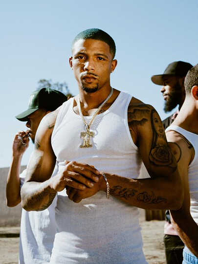 Heavy 400g American hip-hop pure cotton coarse thread stretch slim fit sports fitness bottoming I-shaped sweat vest for men