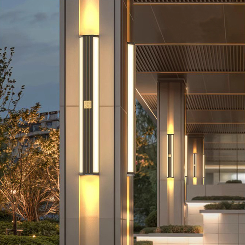 Wall Lamps on Both Sides of the Villa Gate, Outdoor Wall Lamps, New Chinese-Style Courtyard Lamps, Built-In Long Strip Wall Lamps, Exterior Wall Pillar Wall Lamps