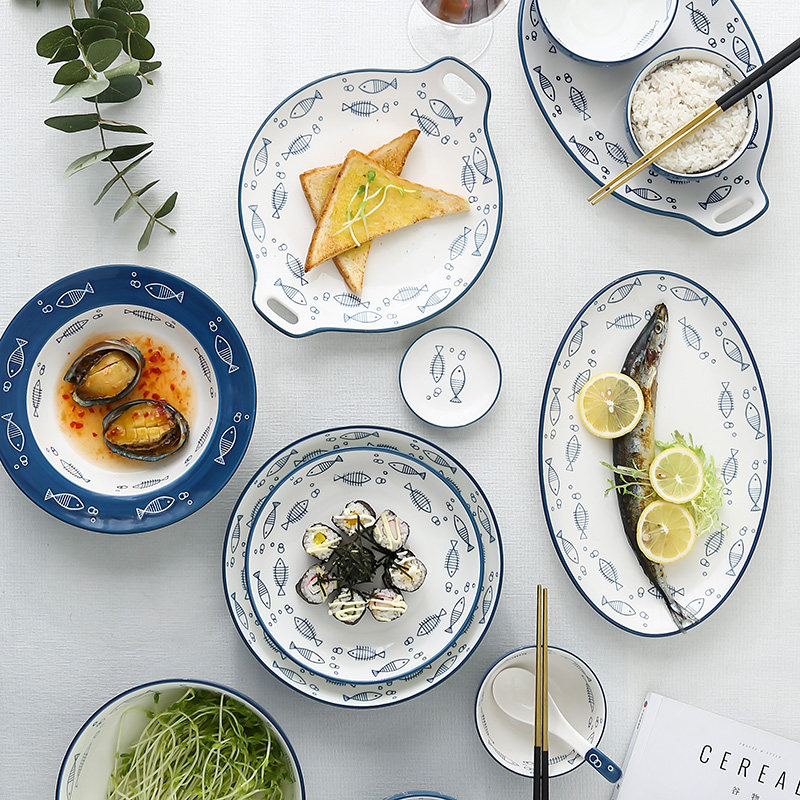 Japanese and style hand-drawn ceramic tableware dishes dishes steakdish dishes rice bowl soup bowl bowl