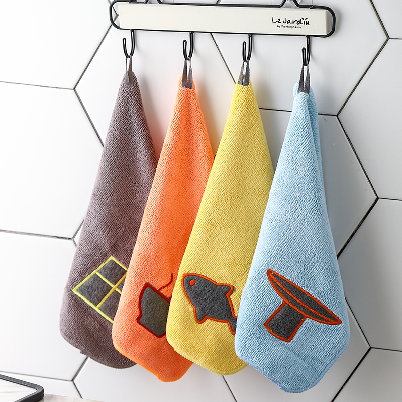 Home dishwashing cloth kitchen cleaning towels without cutting off oil to stain cloth cute and hanging wiped towels