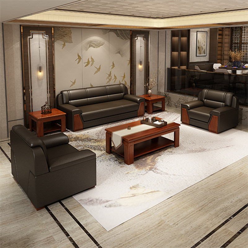 Office sofas Business talks Reception room Guest Hotel Receptionist VIP Casual Area Modern Furniture Genuine Leather Combinations