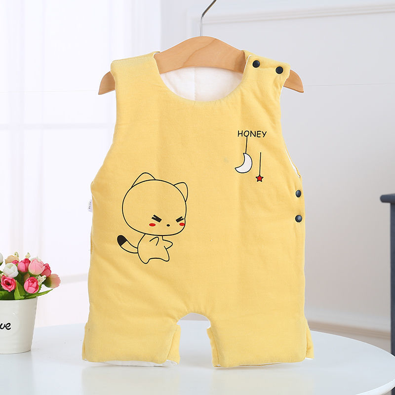 Baby pure cotton belly pocket plus cotton belly button navel newborn baby sleeping with legs autumn and winter thick anti-kick quilt